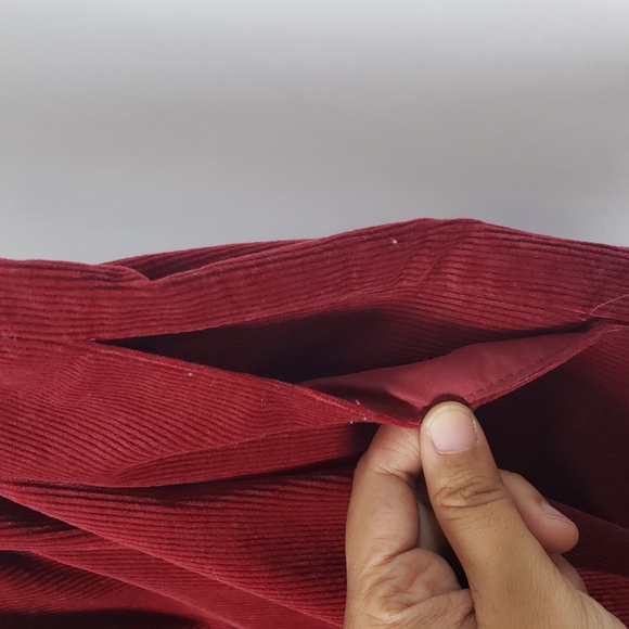 Skies Are Blue Curvy Burgundy Button-Front Paperbag Mini Skirt - SZ 1x - NWT - Picture 7 of 10